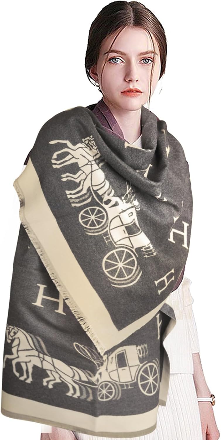EXTREE Scarfs for Women Pashmina Silky Shawl Wrap for Evening Dressing Blanket Open Front Poncho Cape - Image 4